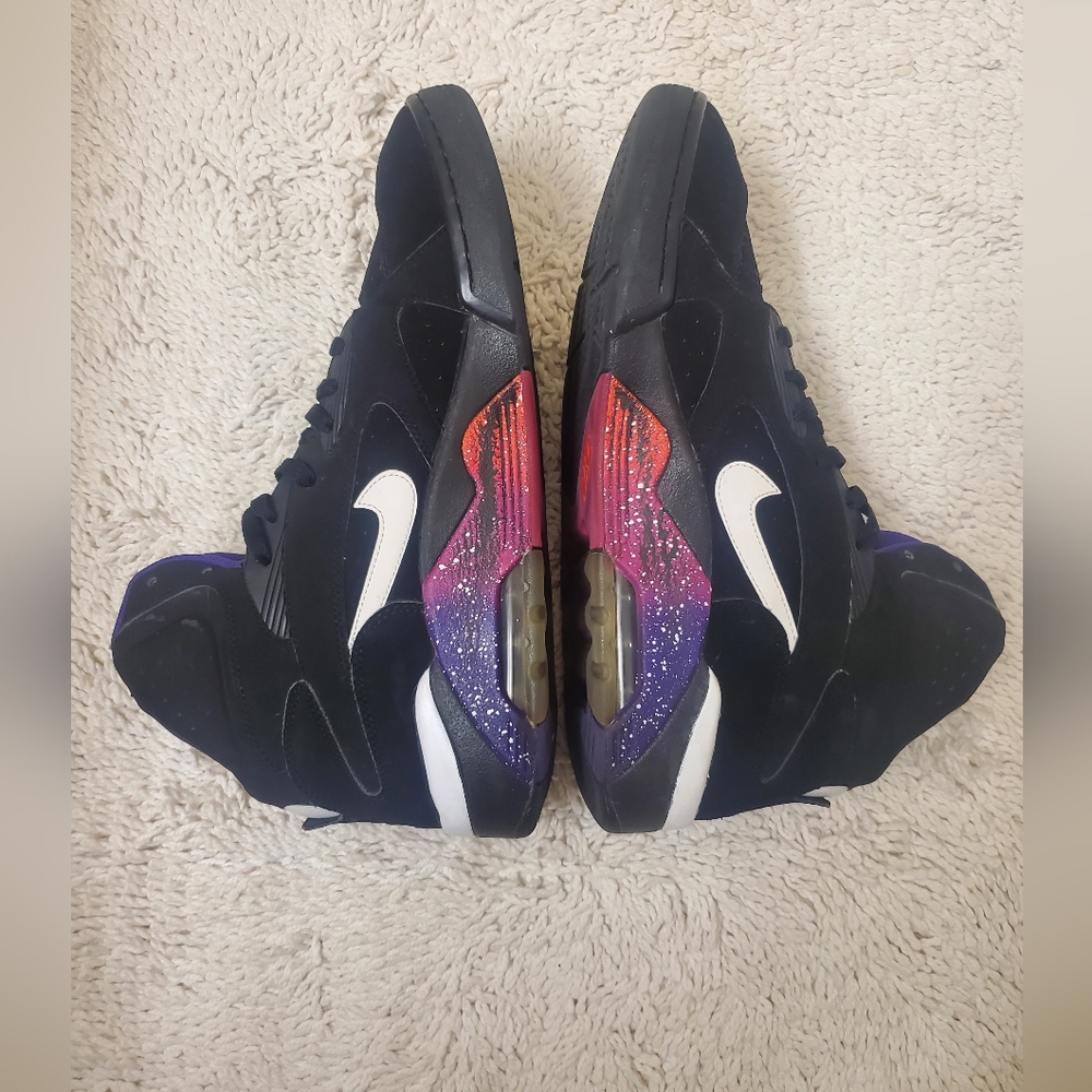 Nike Men’s Black Sneakers with White Swoosh and Sunset Gradient Accents